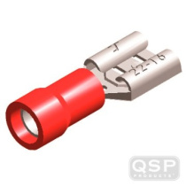 Kabelskor ''Hona'' - 6,3mm - Röd (5st) QSP Products